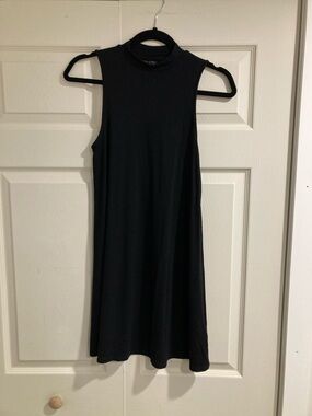 Topshop Black Sleeveless Mock Neck Tunic Top